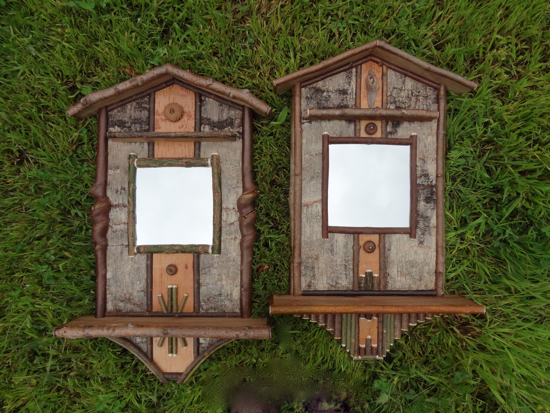 Custom Rustic Furniture by Don McAulay Rustic Entryway Mirror Shelves: